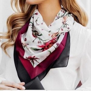 Chan Luu floral silk scarf NWT